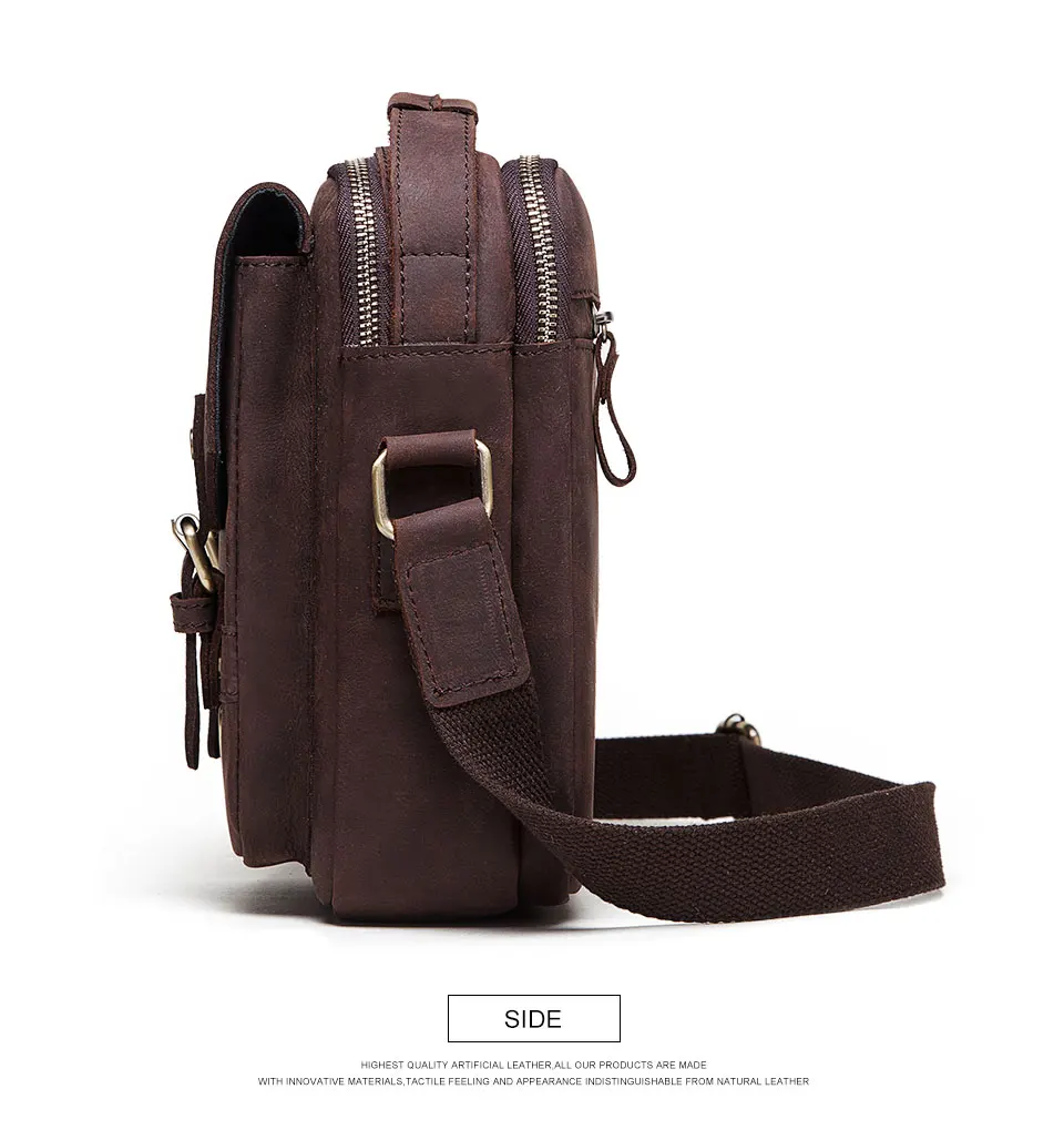 HUMERPAUL Shoulder Bag for Men Casual Genuine Leather Messenger Crossbody Bags Business Handbag for Work Full Grain Leather - Image 16