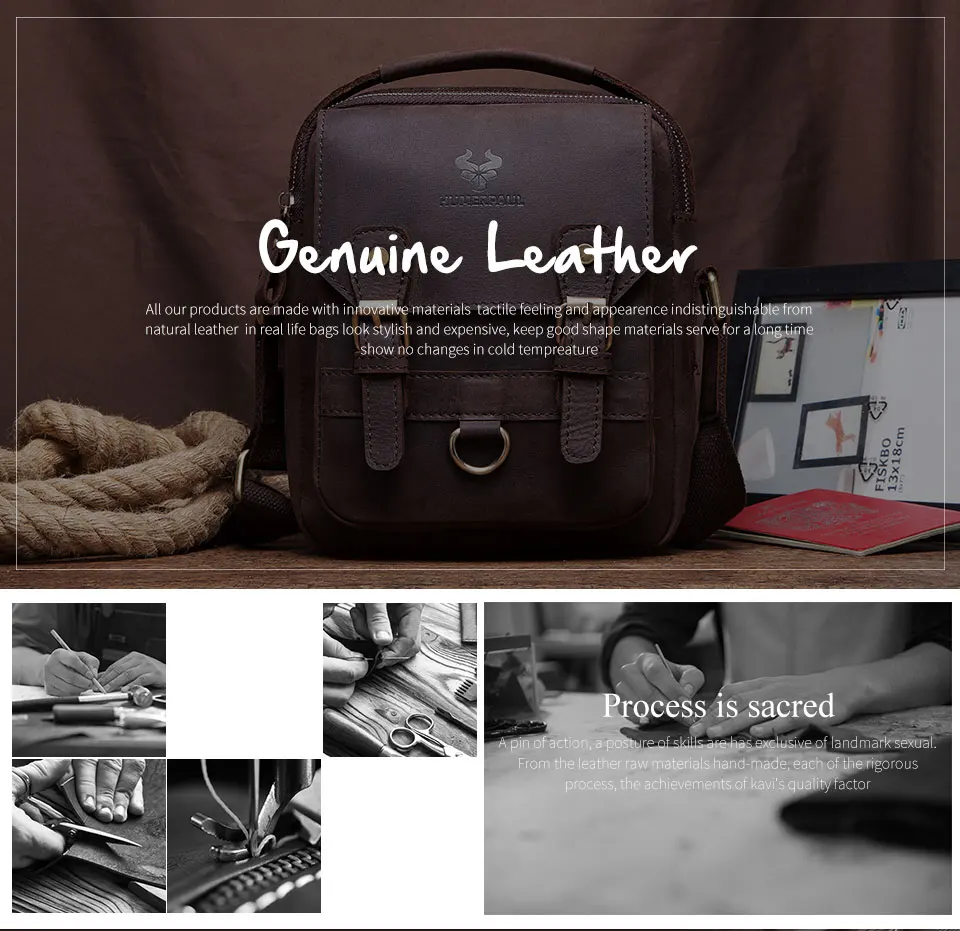 HUMERPAUL Shoulder Bag for Men Casual Genuine Leather Messenger Crossbody Bags Business Handbag for Work Full Grain Leather - Image 10